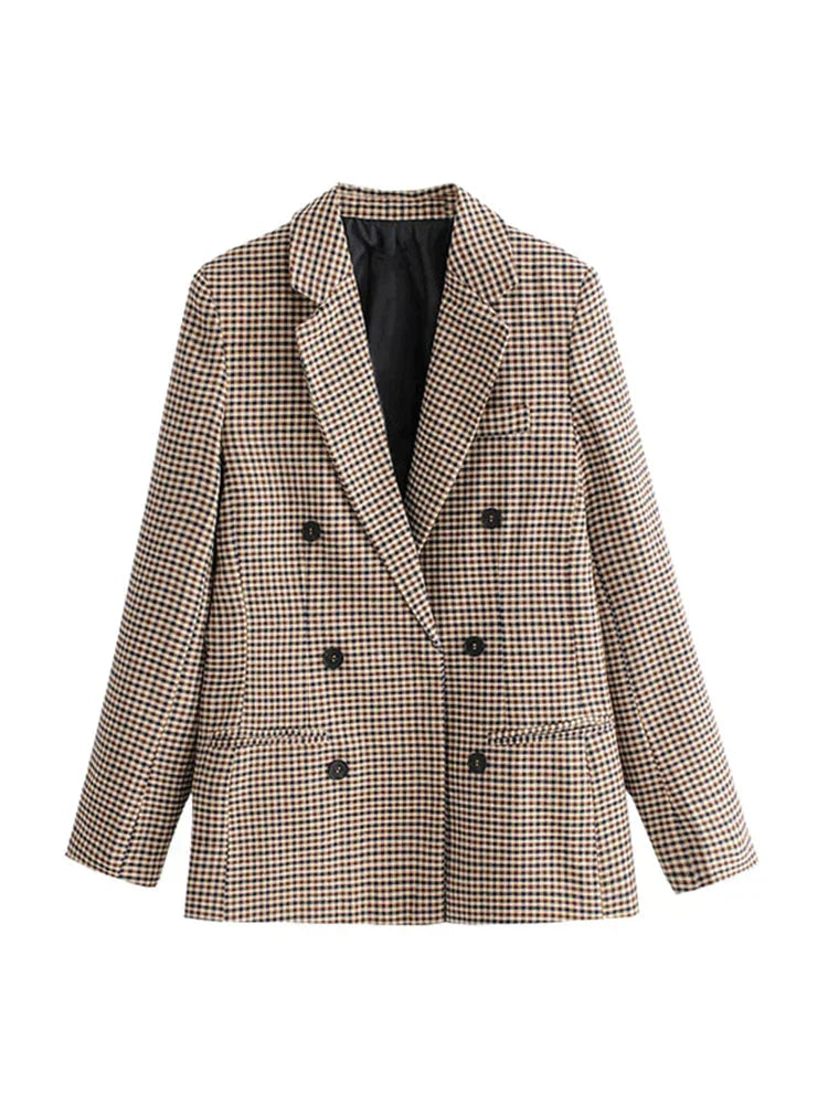 Mylah - Rutig blazer i vintagestil