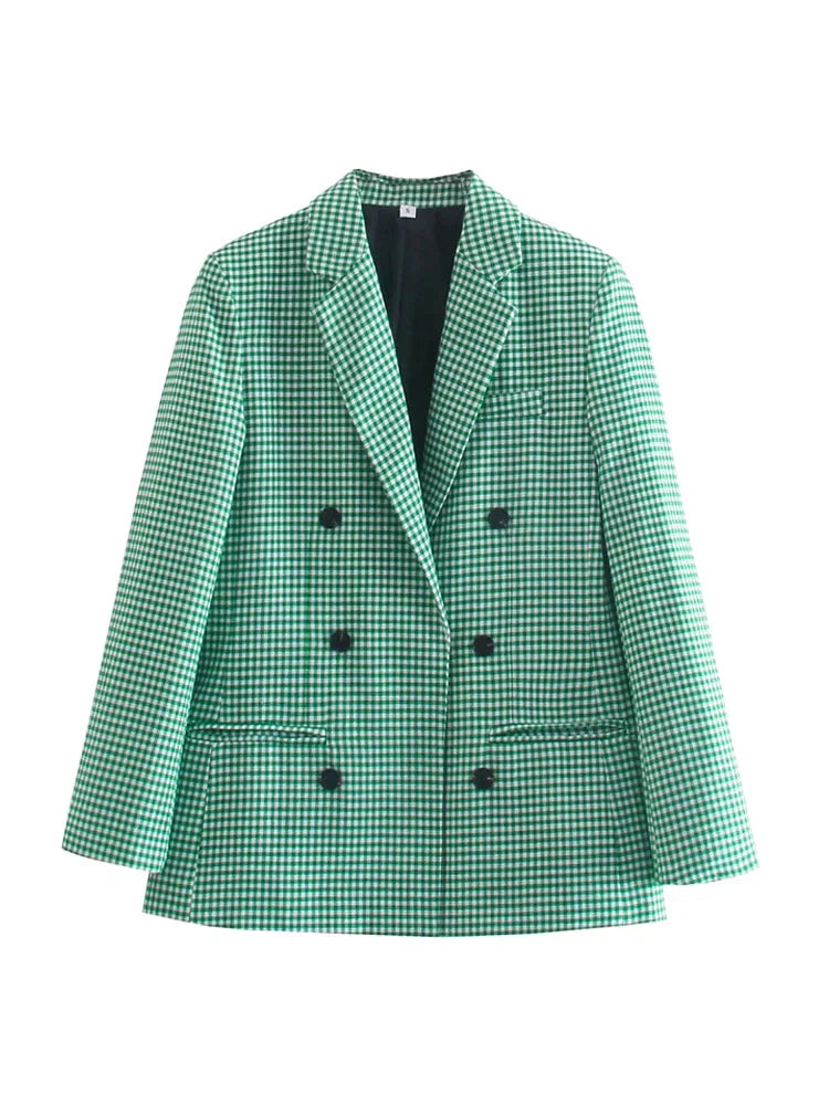 Mylah - Rutig blazer i vintagestil