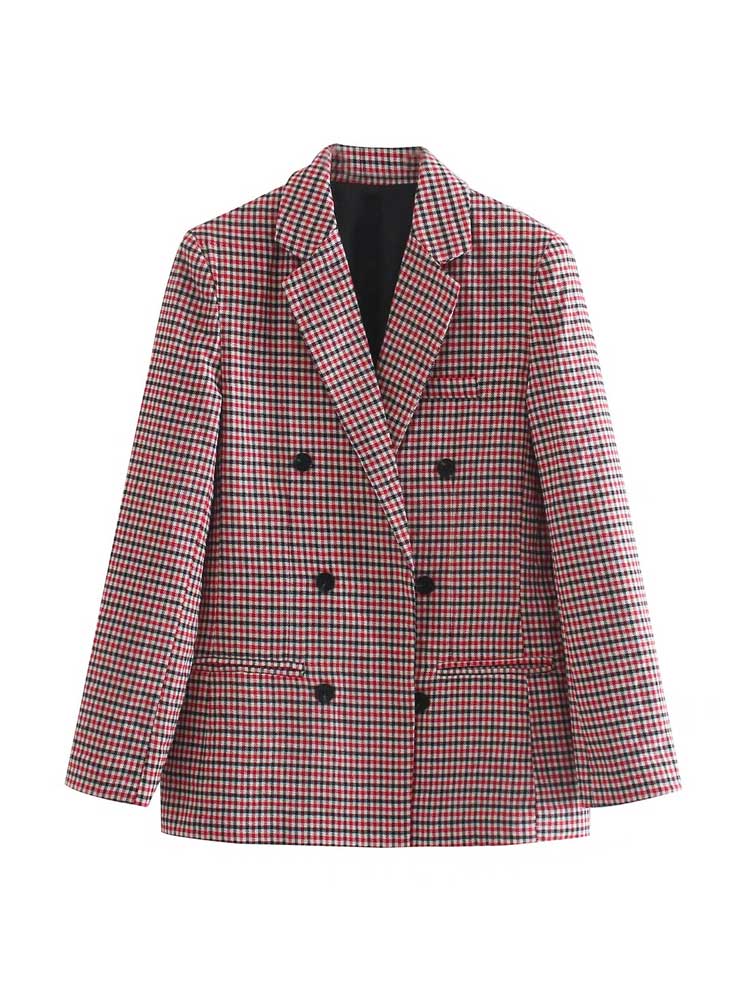 Mylah - Rutig blazer i vintagestil