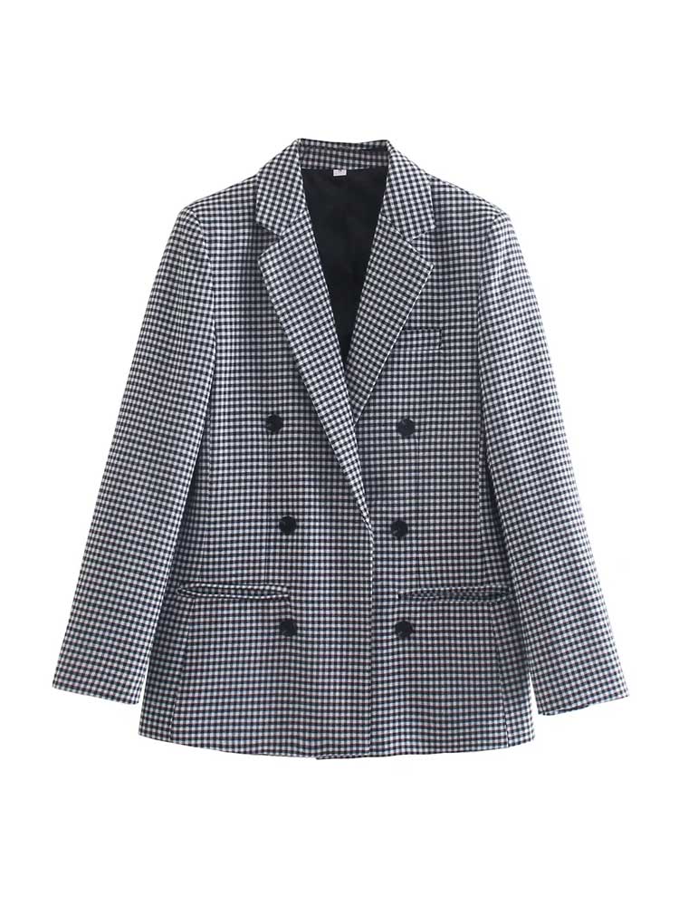 Mylah - Rutig blazer i vintagestil