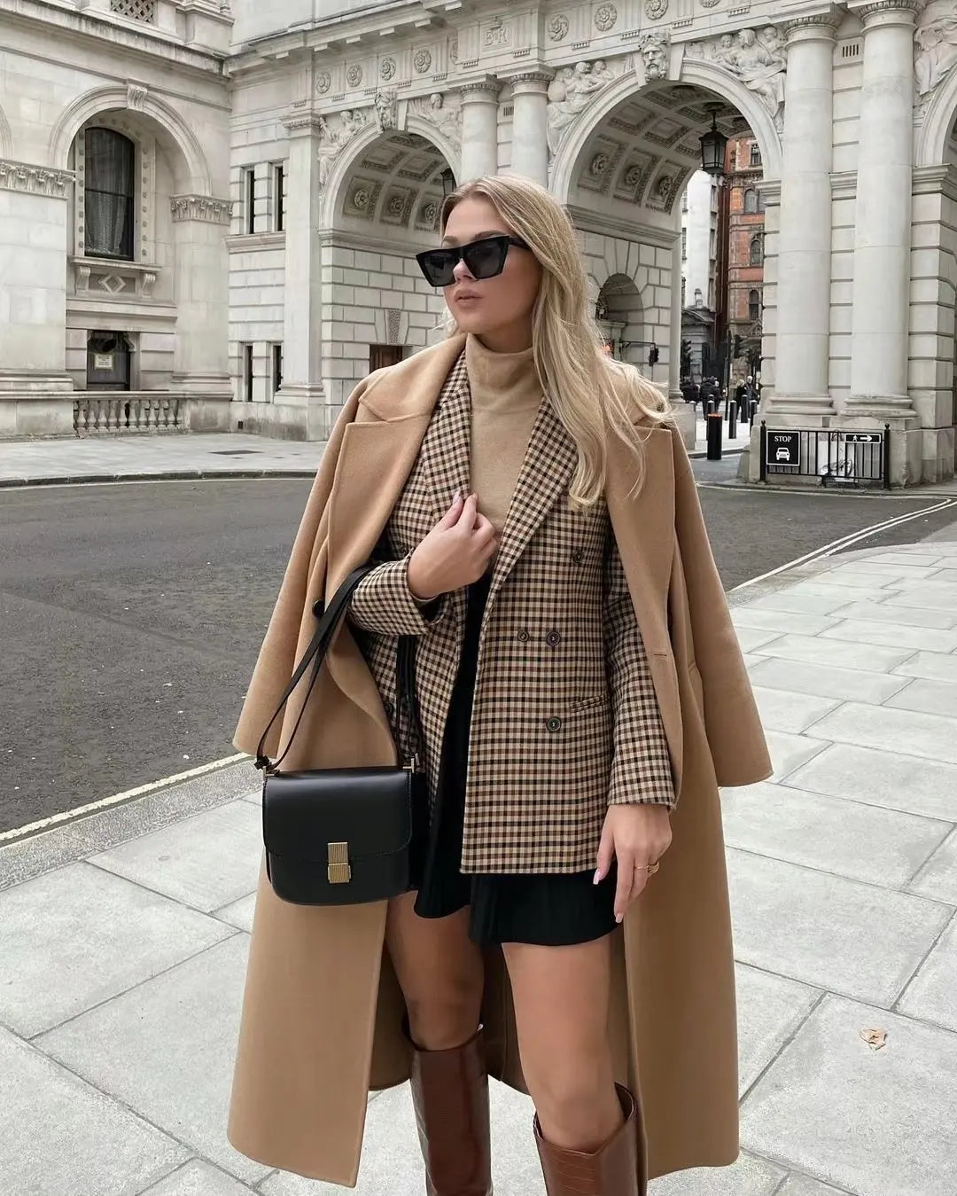 Mylah - Rutig blazer i vintagestil