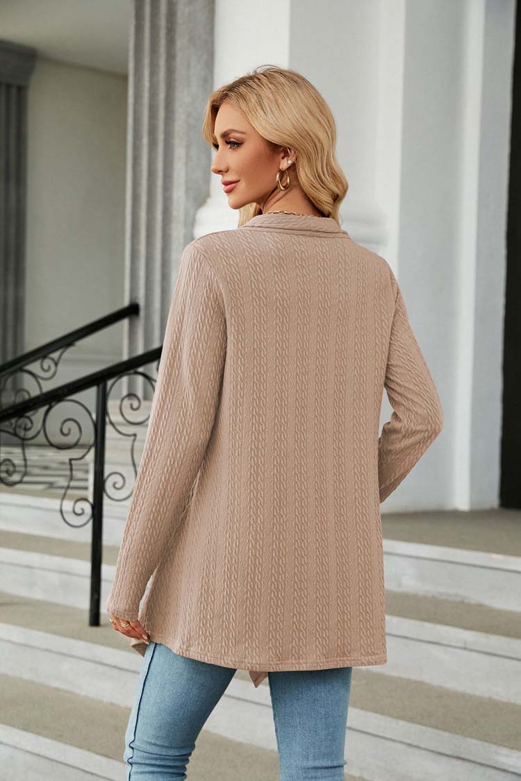 Beige Basic stickad kofta