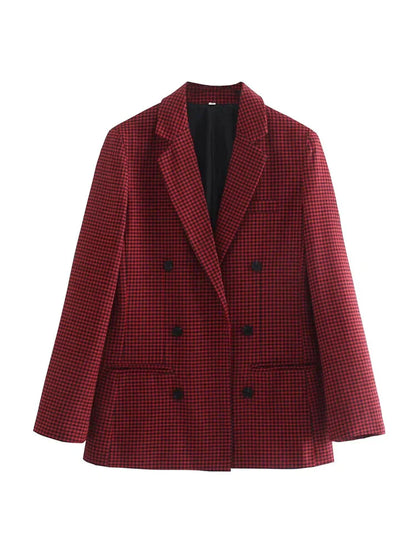 Mylah - Rutig blazer i vintagestil