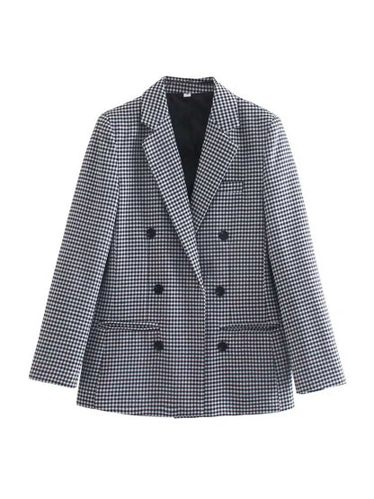 Mylah - Rutig blazer i vintagestil